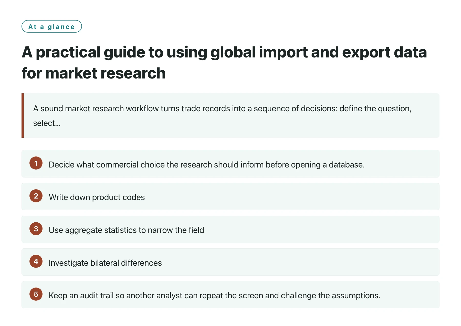A practical guide to using global import and export data for market research——全文要点速览
