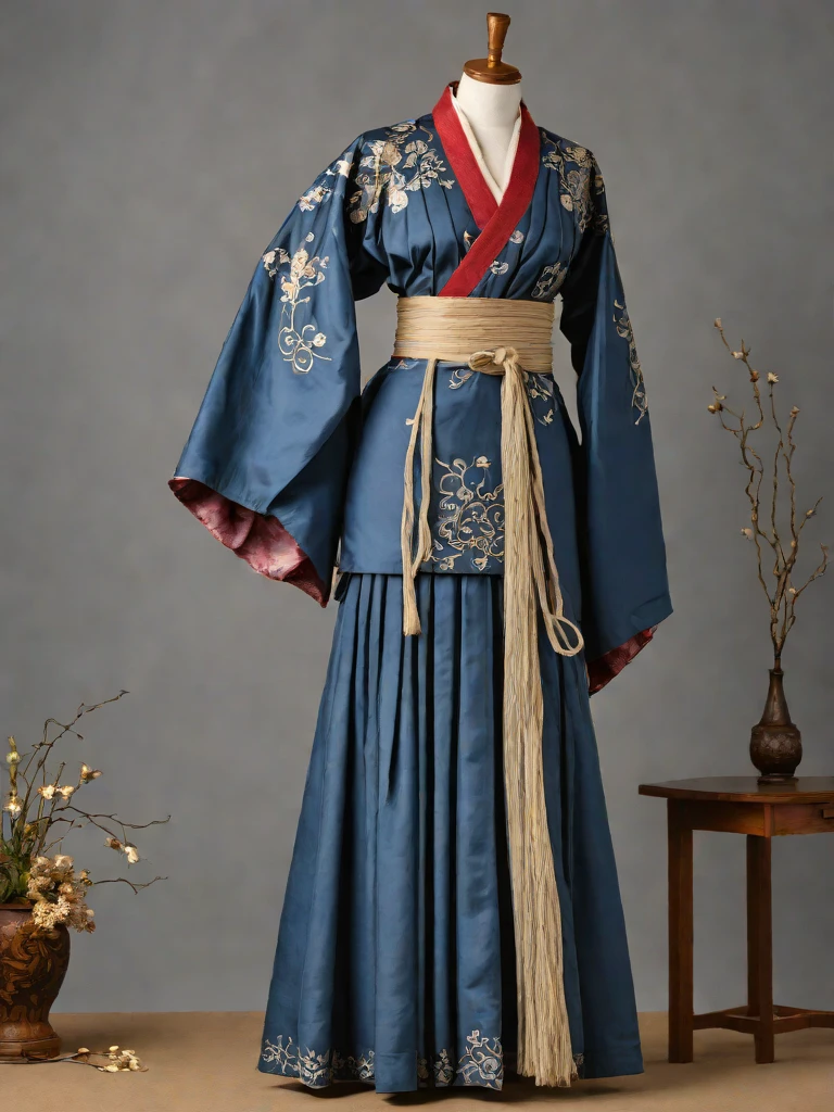 Ming dynasty Hanfu — pleated mamian skirt and crossed-collar top