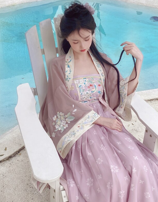 2 Colors Tang Dynasty Fairy Hanfu Dress 