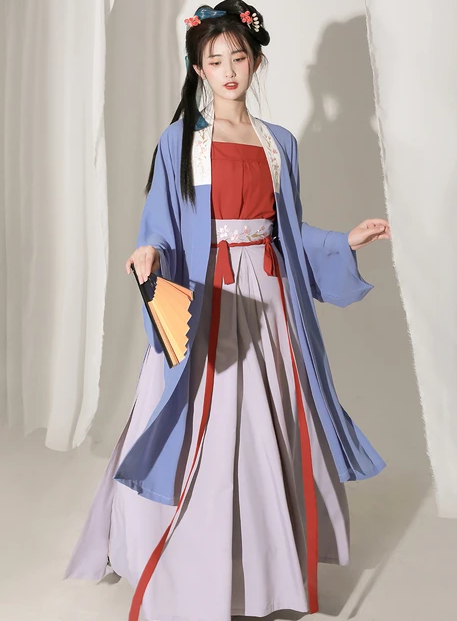 Women Hanfu 3piece Set Spring Autumn Improved Song-made Chinese Traditional Clothes For Everyday Wear
