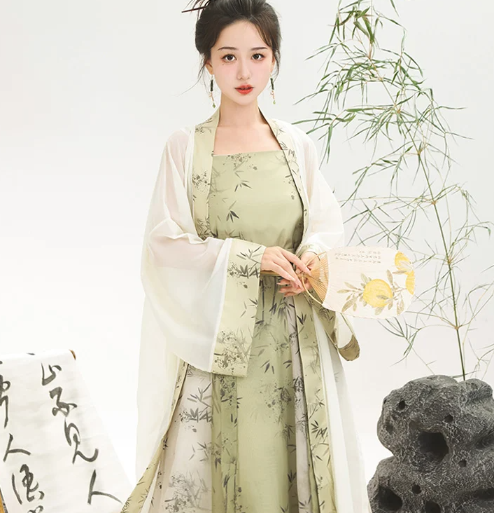 Summer Qiyao Hanfu Costume for Girls Fresh Song Style Dress
