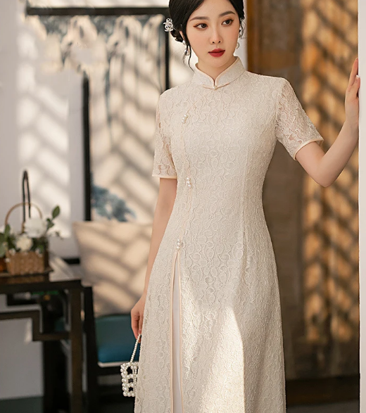 What does the white cheongsam stand for
