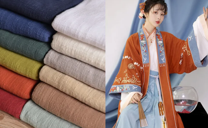 What are the common materials used in Hanfu