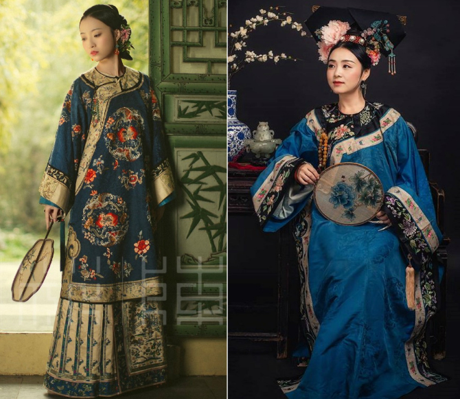 How did the Hanfu style change during the Qing Dynasty
